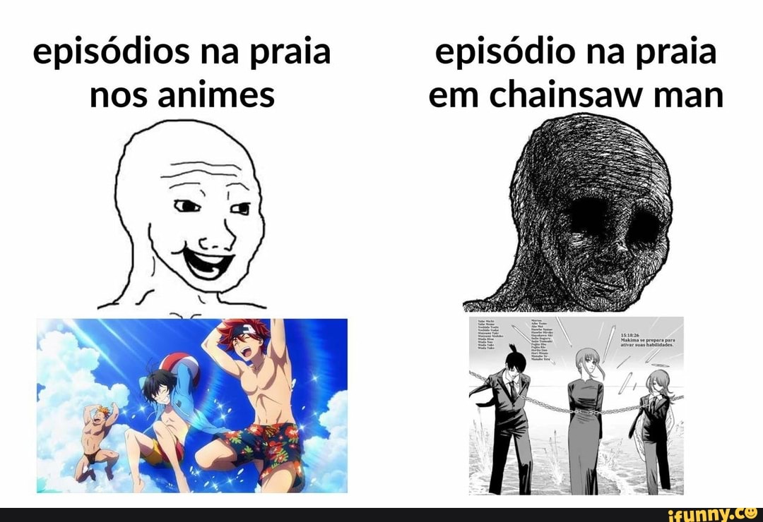 Episódios na praia episódio na praia nos animes em chainsaw man - iFunny  Brazil