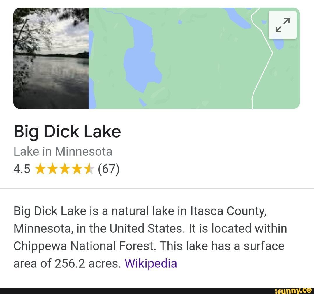 Big Dick Lake Lake in Minnesota 4.5 (67) Big Dick Lake is a natural lake in