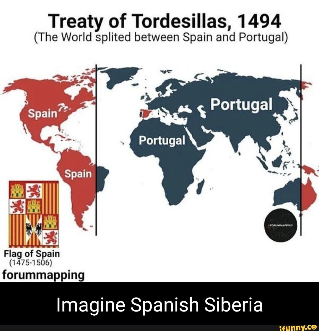 On this day (June 7, 1494), Spain and Portugal divided the world between  the two nations - Vivid Maps