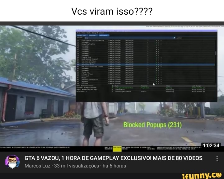 Gameplay vazada do gta 6: The game is running low on video memory