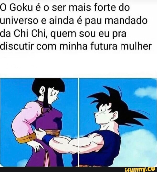 O Goku é o ser mais forte do universo e ainda é pau mandado da Chi Chi,  quem sou eu pra discutir com minha futura mulher - iFunny Brazil