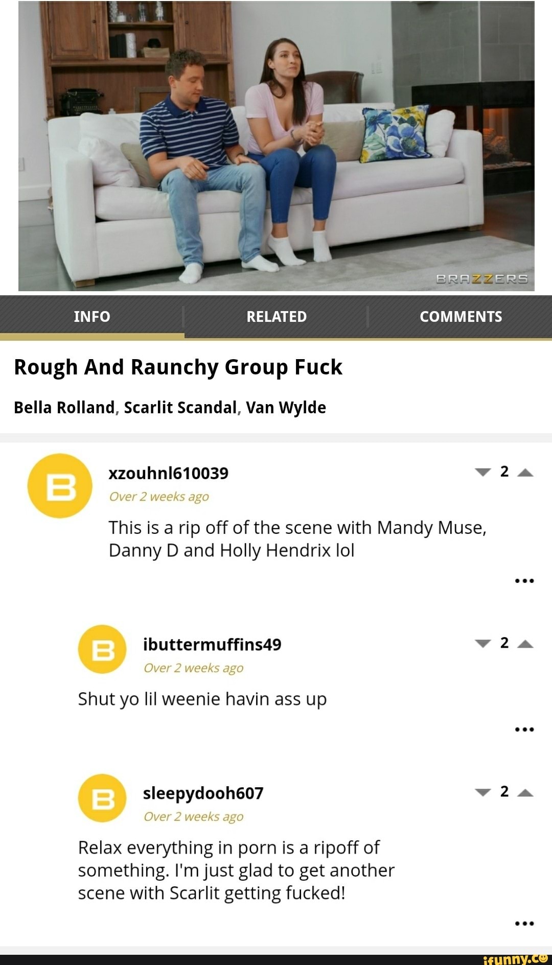 INFO RELATED COMMENTS Rough And Raunchy Group Fuck Bella Rolland, Scarlit  Scandal, Van Wylde This is