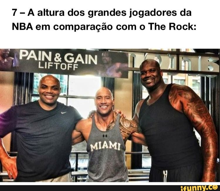 7 A altura dos grandes jogadores da NBA em comparação com o The Rock: -  iFunny Brazil