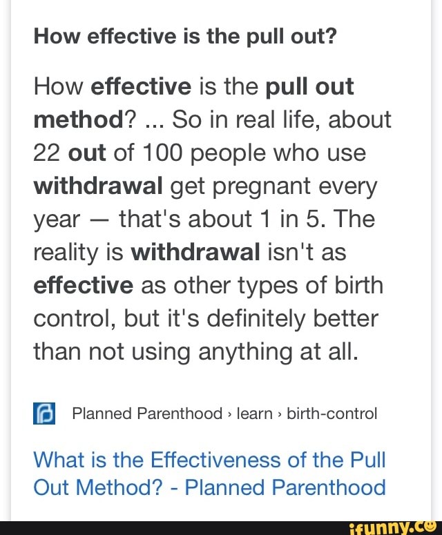 Pull out Method.