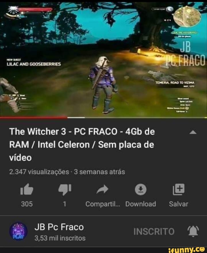 Veja The Witcher 3 rodando em PC's fracos