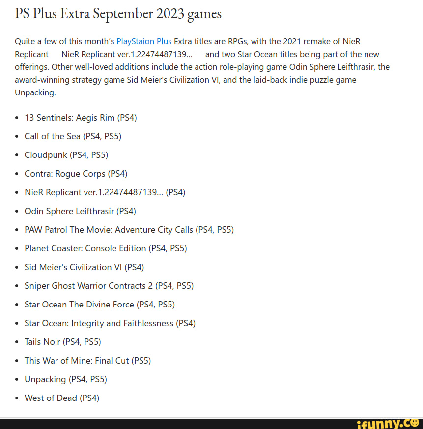 PlayStation Plus Game Catalog for September: NieR Replicant ver