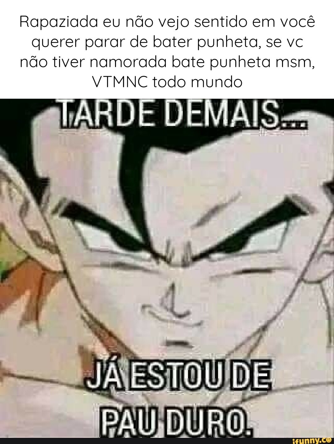 Rapaziada eu não vejo sentido em você querer parar de bater punheta, se vc  não tiver namorada bate punheta msm, VTMNC todo mundo ARDE DEMAIS ESTOU  PAUIDURO) - iFunny Brazil