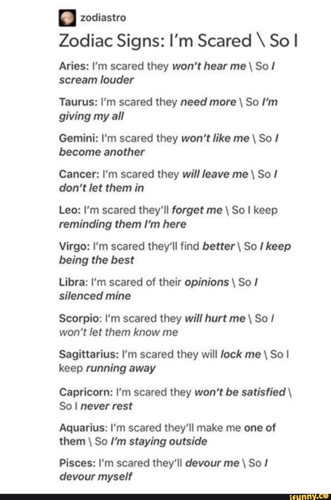 zodiastro Zodiac Signs I m Scared So I Aries I m scared they