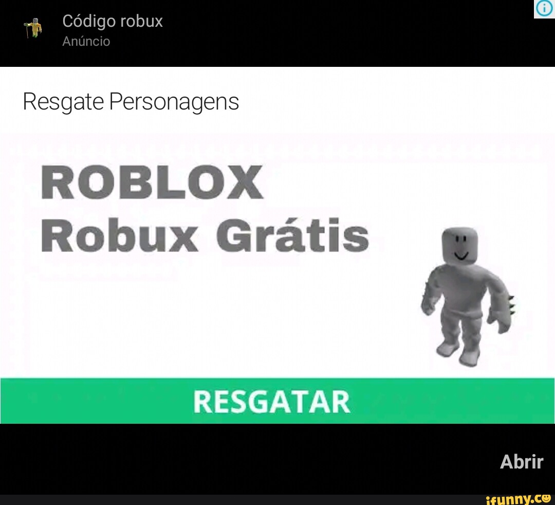 Coletivo & Código robux Anúncio Resgate Personagens ROBLOX Robux