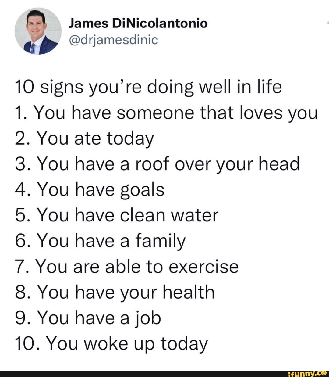 James DiNicolantonio Ep drjamesdinic 10 signs you re doing well