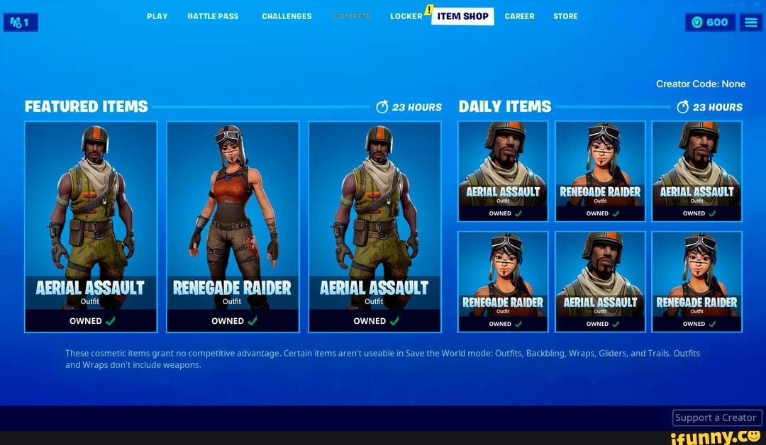 Renegade raider in clearance shop