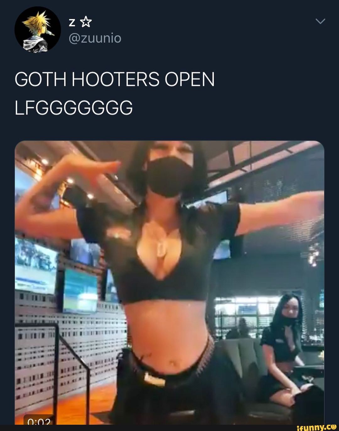 zuunio GOTH HOOTERS OPEN LFGGGGGGG - iFunny Brazil