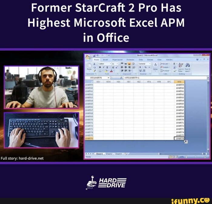 Former StarCraft 2 Pro Has Highest Microsoft Excel APM in Office