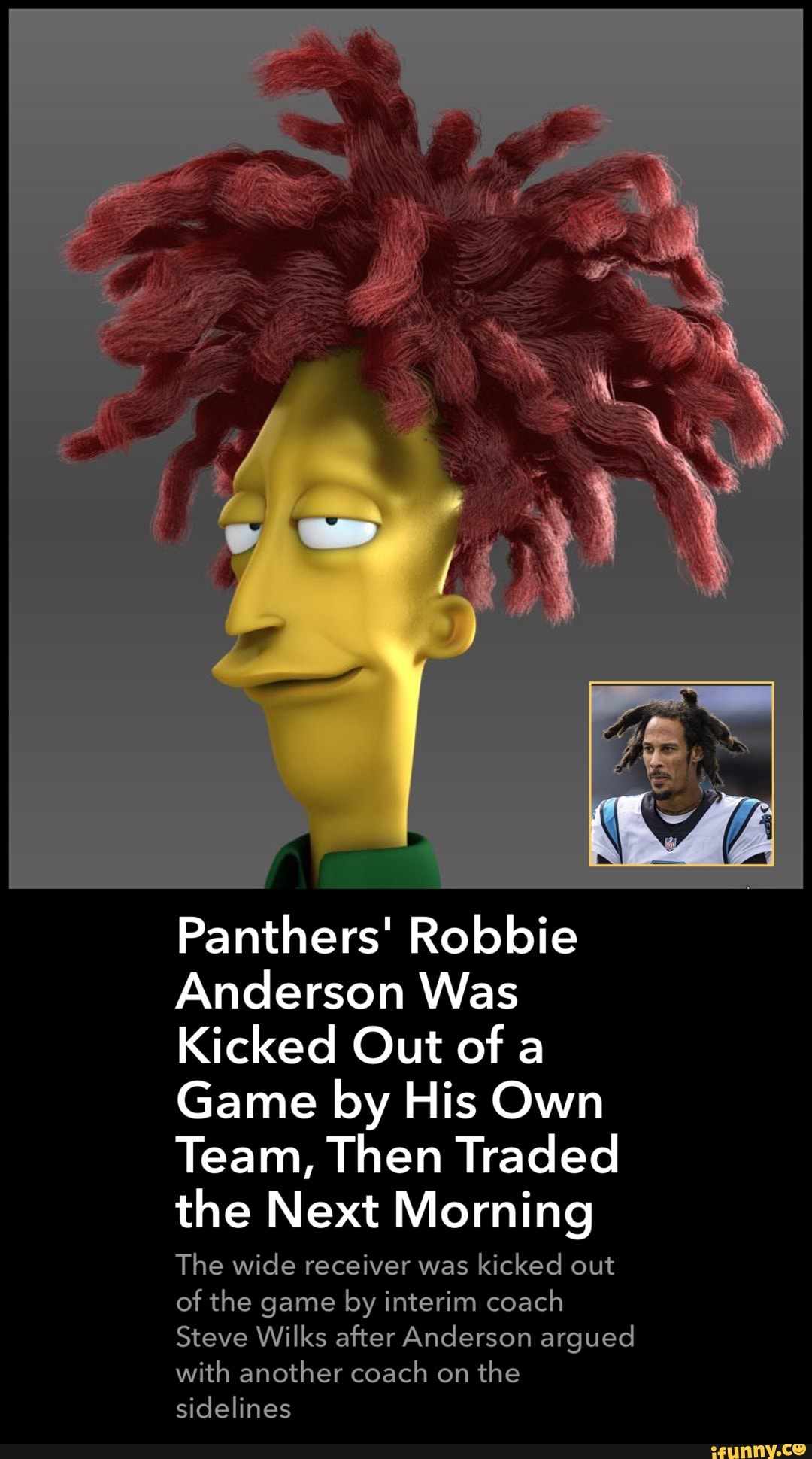 Carolina Panthers Robbie Anderson Kicked Out of Game by His Own Team