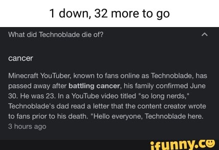 Who was Technoblade and how did he die?