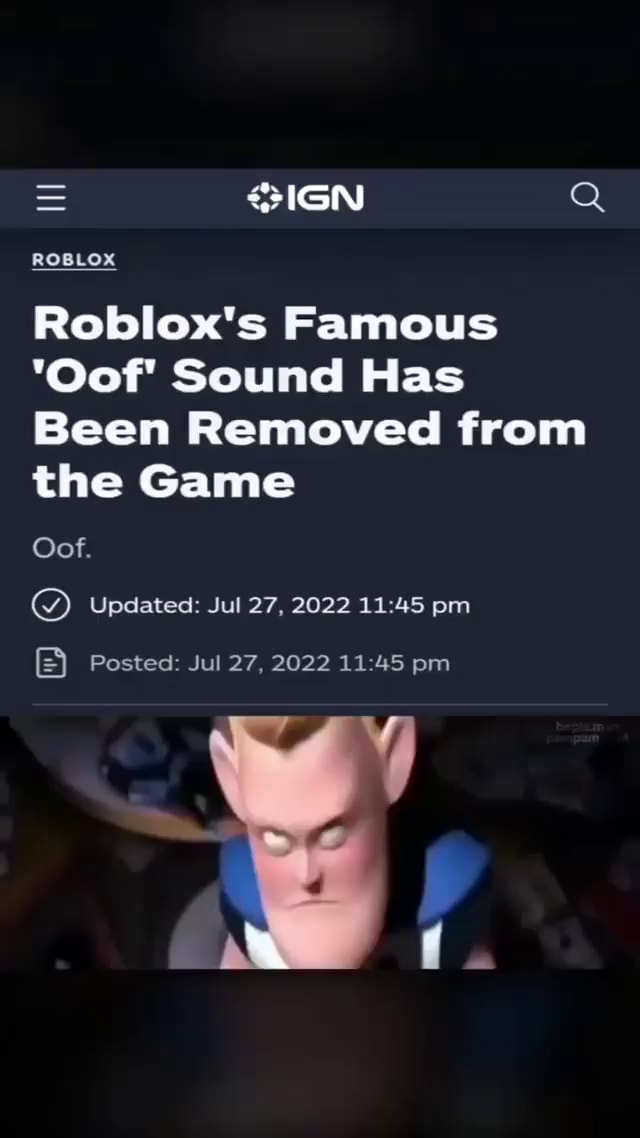 Why Roblox Has Removed Its Iconic Oof Sound