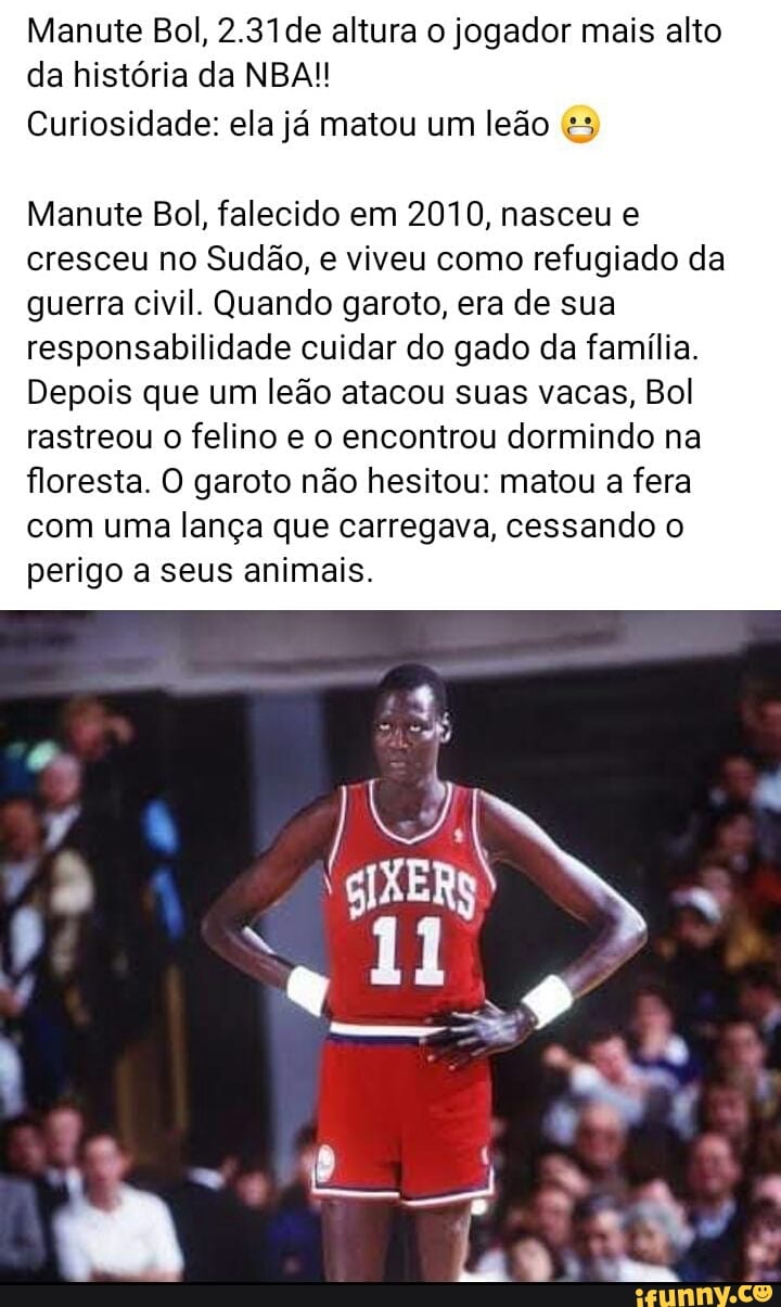A HISTÓRIA DO JOGADOR MAIS ALTO DA NBA, MANUTE BOL - Histórias Dunkada 