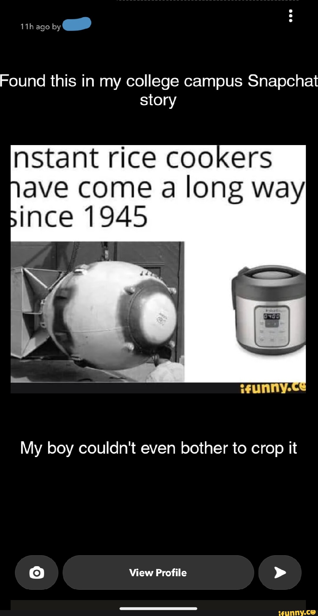 Ago Found this in my college campus Snapchat story nstant rice cookers ave come a long way since