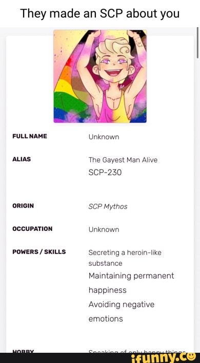 the gays are making fun of you . . . . . . . . . . #scp