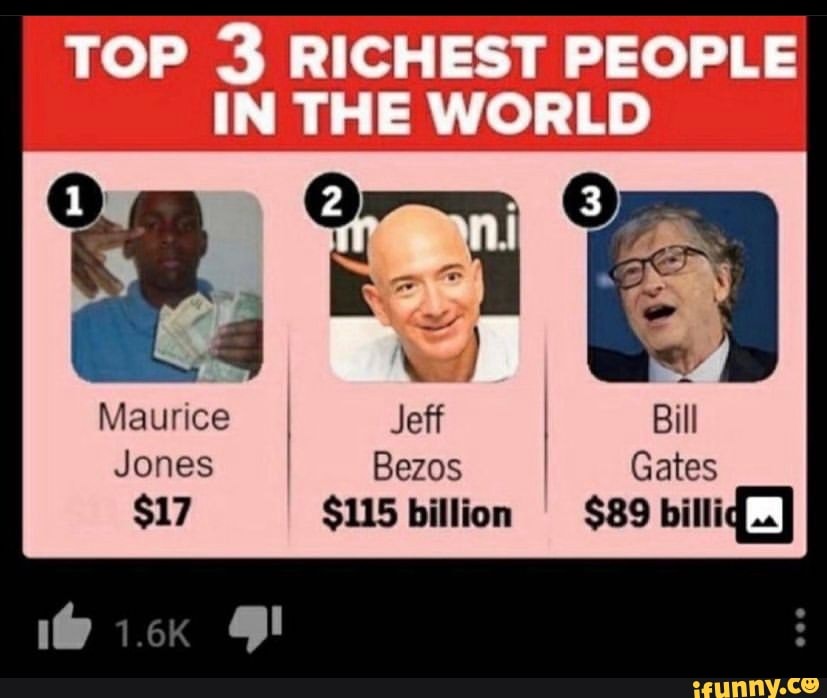 TOP 3 RICHEST PEOPLE IN THE (2) Maurice Jones I I Jeff Bezos I Gates