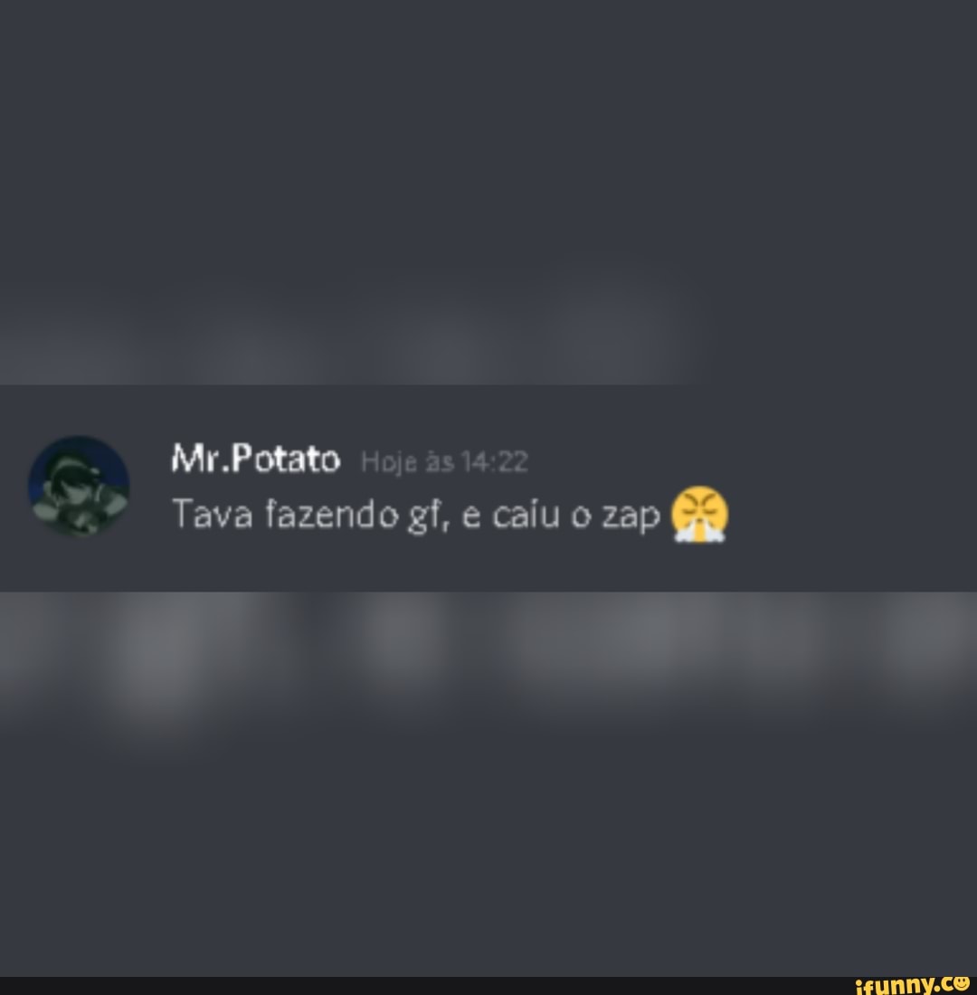 Mr Potato as Tava fazendo gf, caiu o zap - iFunny Brazil