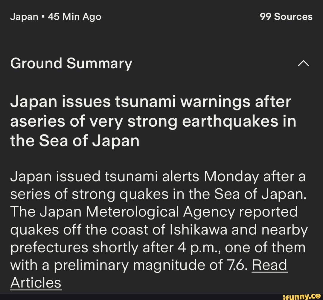 Tsunami warning nearby