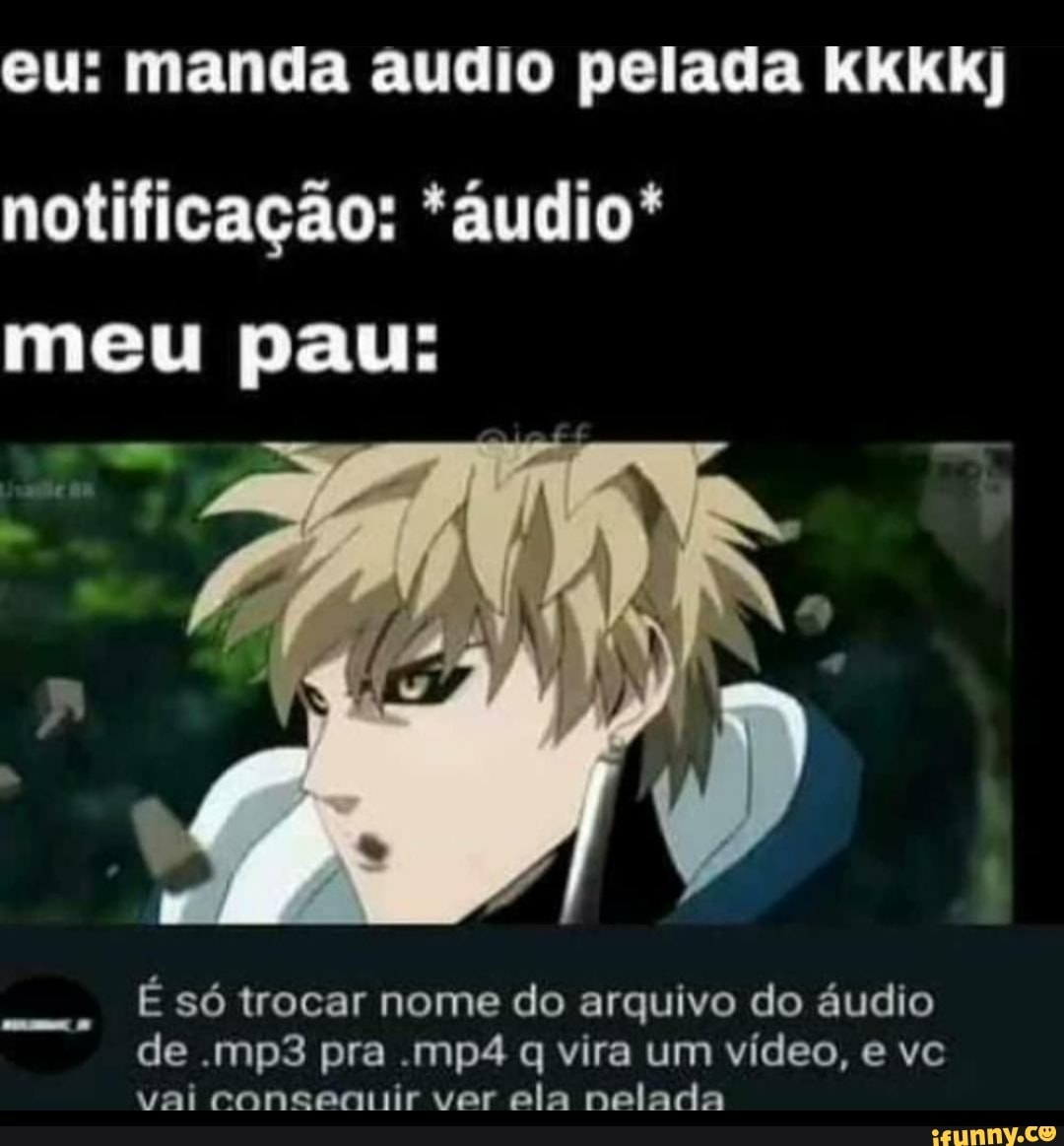 Eu: manda áudio pelada kkkkj notificação: *áudio* meu pau: É só trocar nome  do