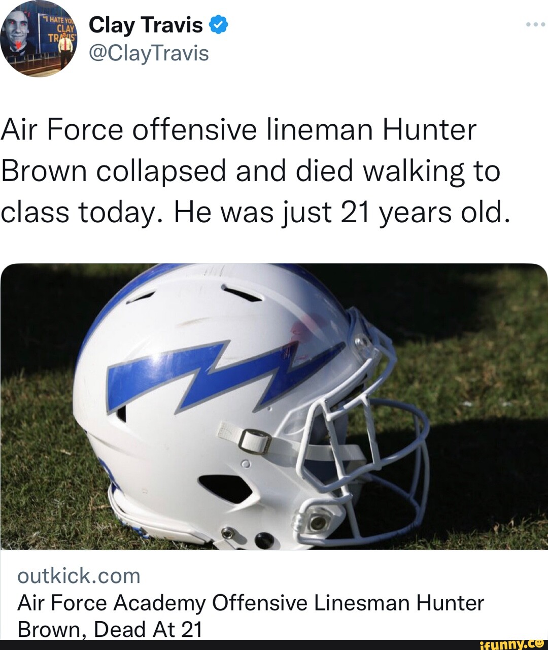 Air Force offensive lineman Hunter Brown dead at 21