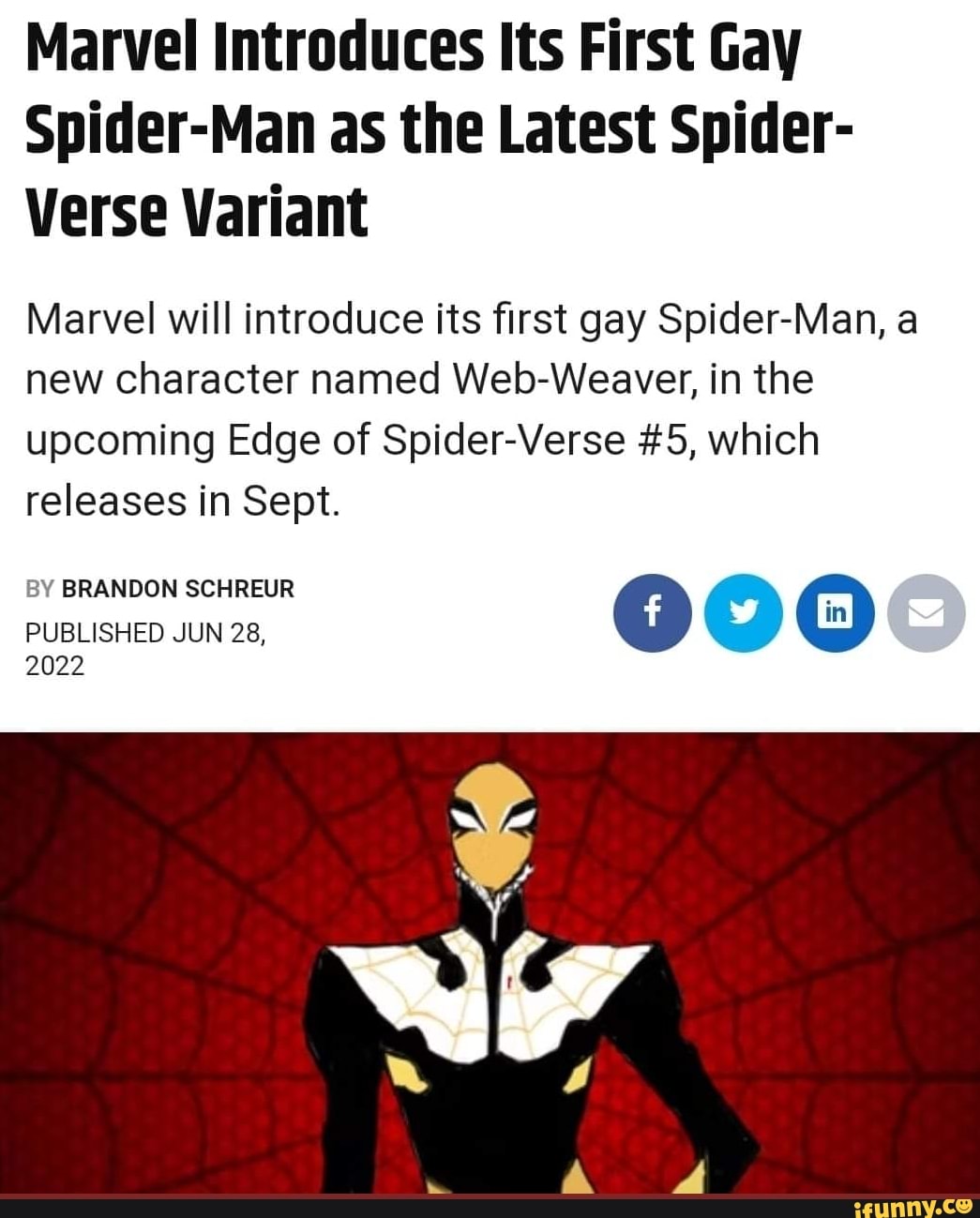 Marvel Introduces Its First Gay Spider-Man as the Latest Spider- Verse  Variant Marvel will introduce