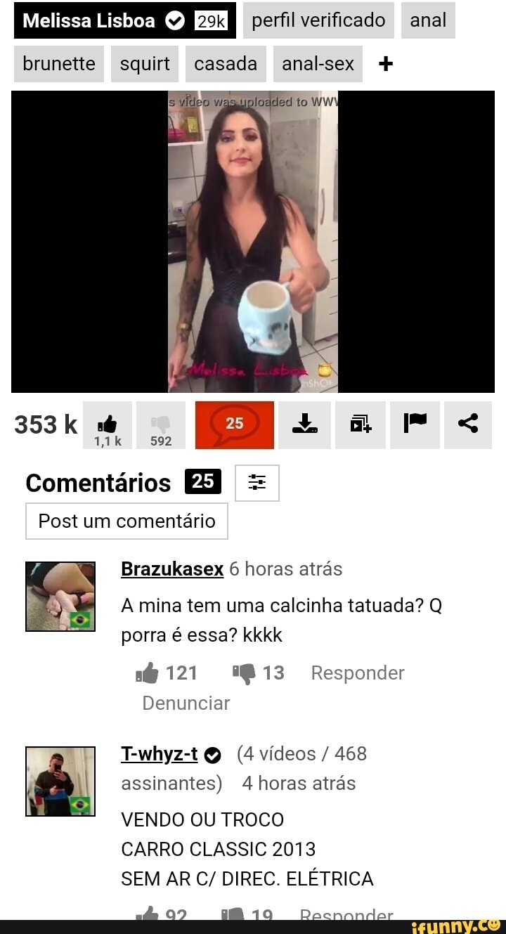 Melissa Lisboa I perfil verificado anal bruneite squirt casada anal-sex EN  Comentários I Post um