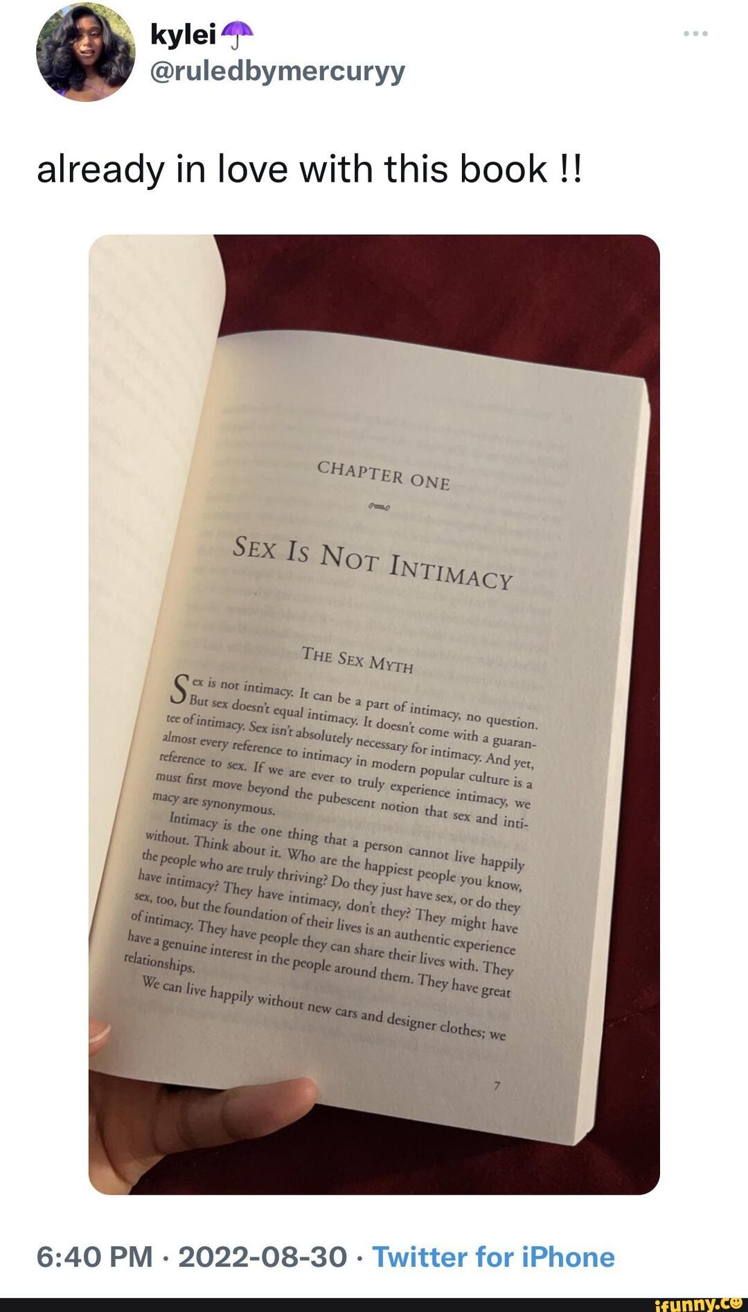 I I! already in love with this book alr CHAPTER ONE SEX Is Nor INTIMAcy THE  Sex