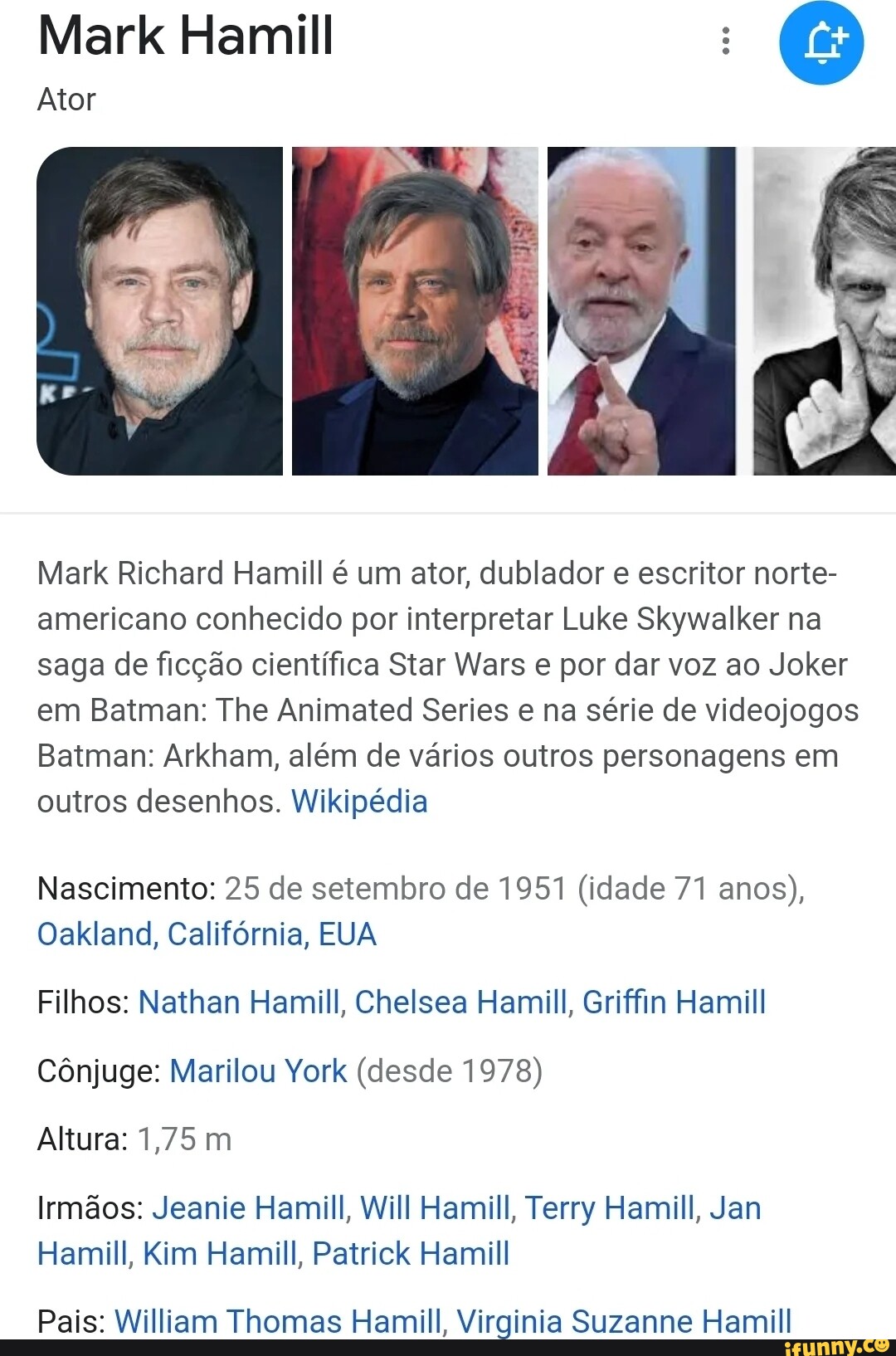 Mark Hamill Ator Mark Richard Hamill é um ator, dublador e escritor norte-  americano conhecido por