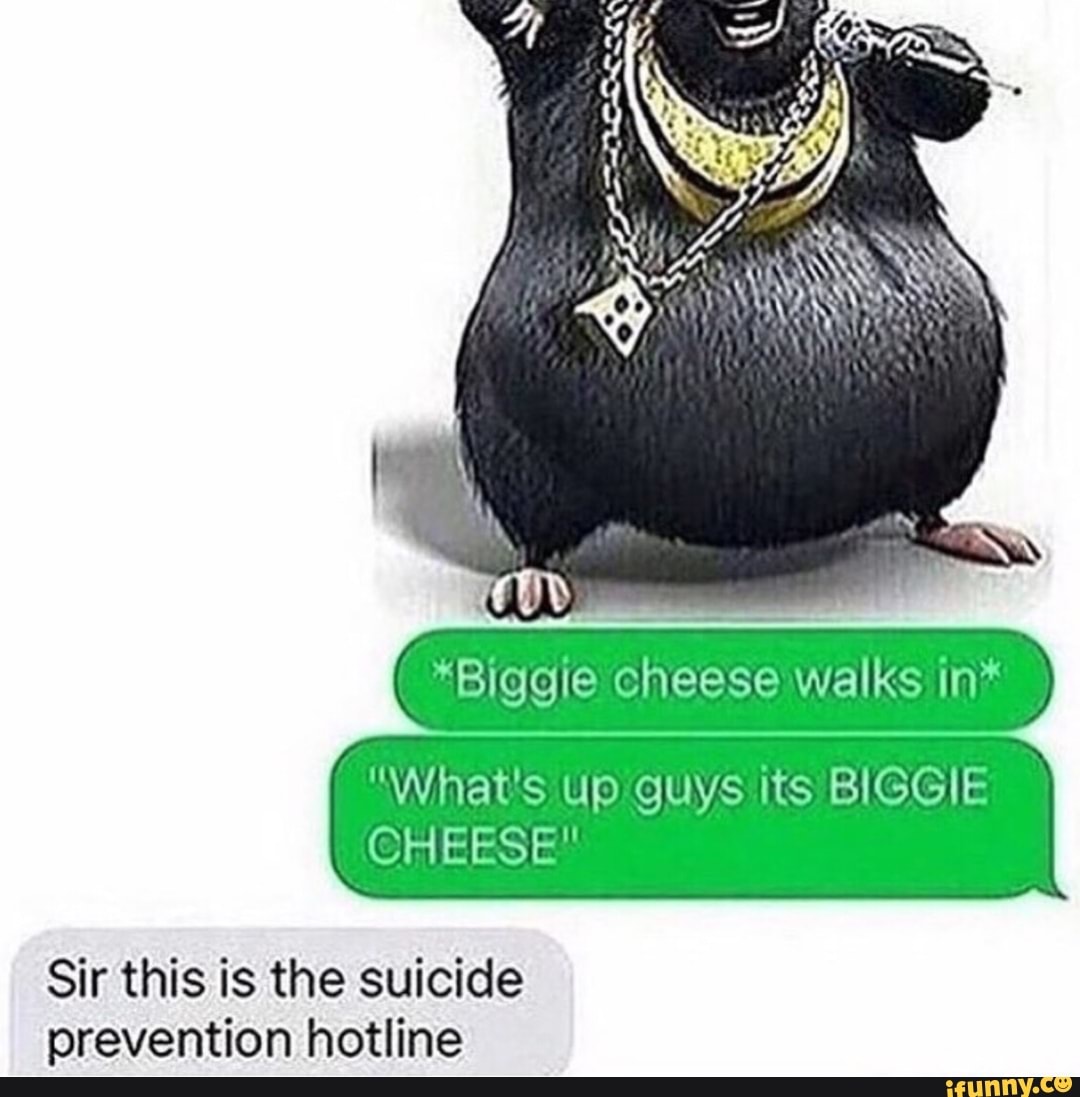 Biggie cheese walks in* What's up guys its BIGGIE CHEESE Sir this is the  suicide prevention hotline - iFunny Brazil