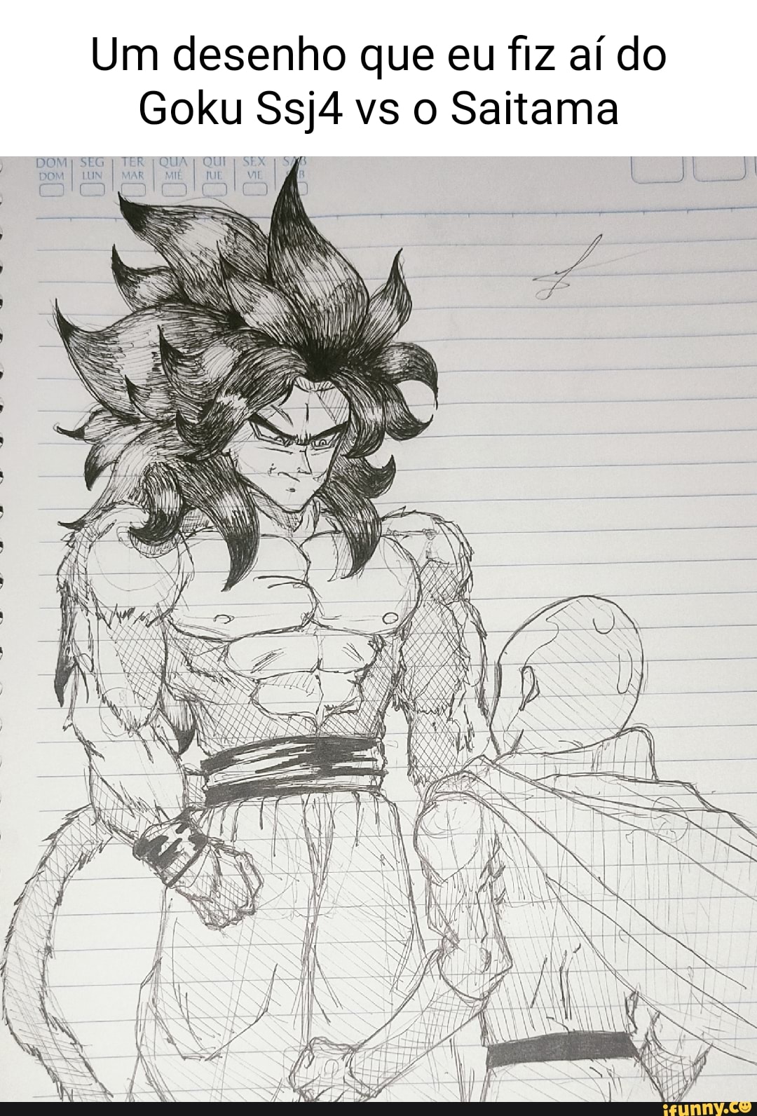 Desenho do Goku, só que eu tentei lembrar o design dele de cabeça - iFunny  Brazil