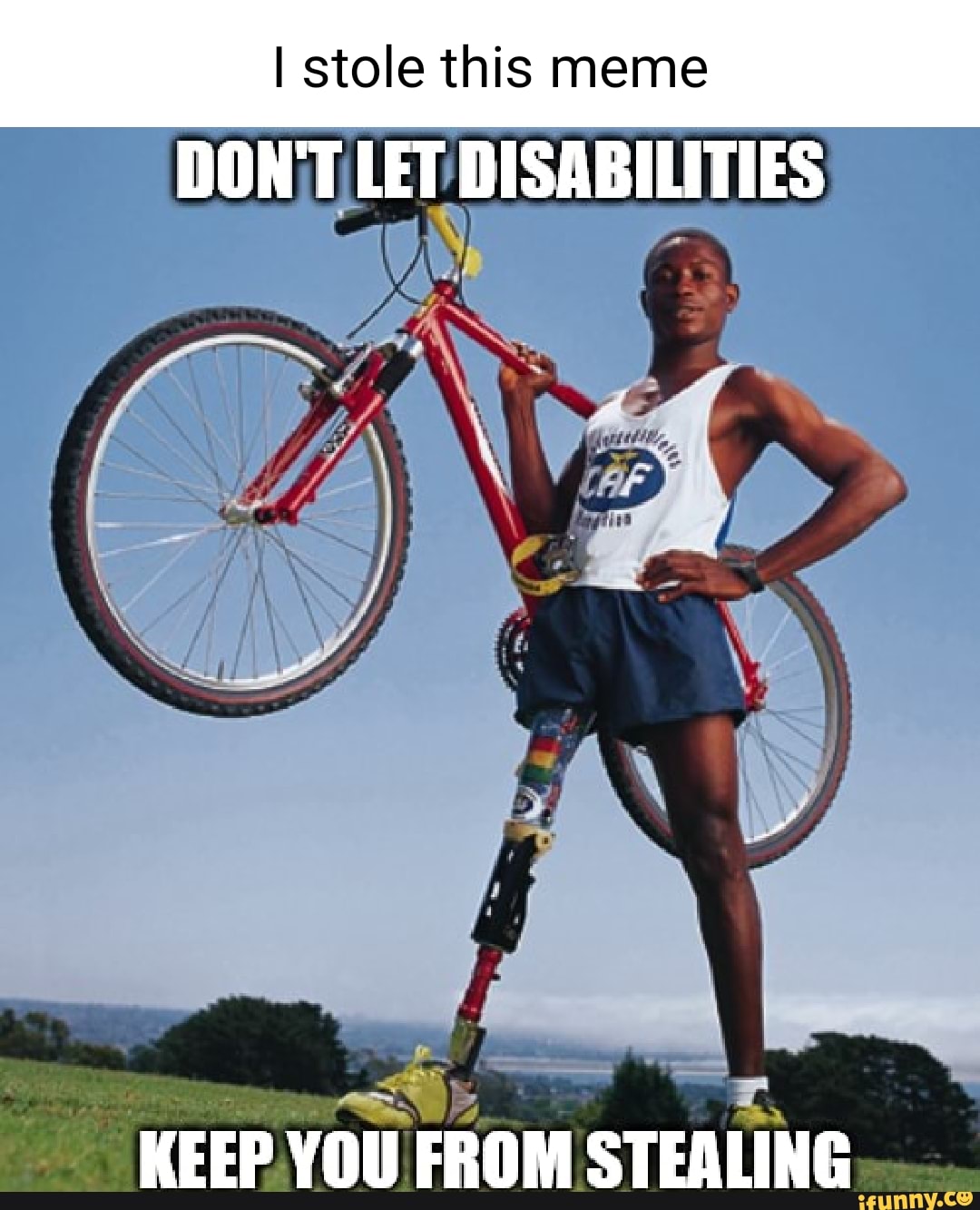 I stole this meme DON'T LET DISABILITIES KEEP YOU FROM STEALING ...