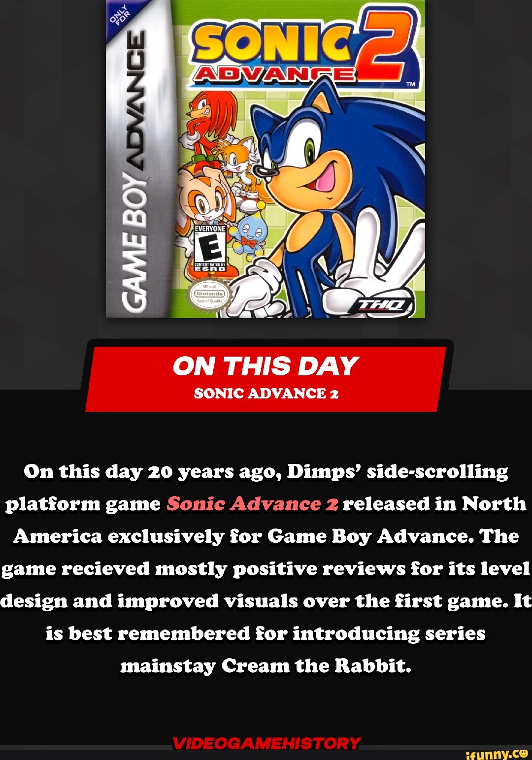 Game Boy Advance  Sonic, Sonic funny, Sonic nintendo