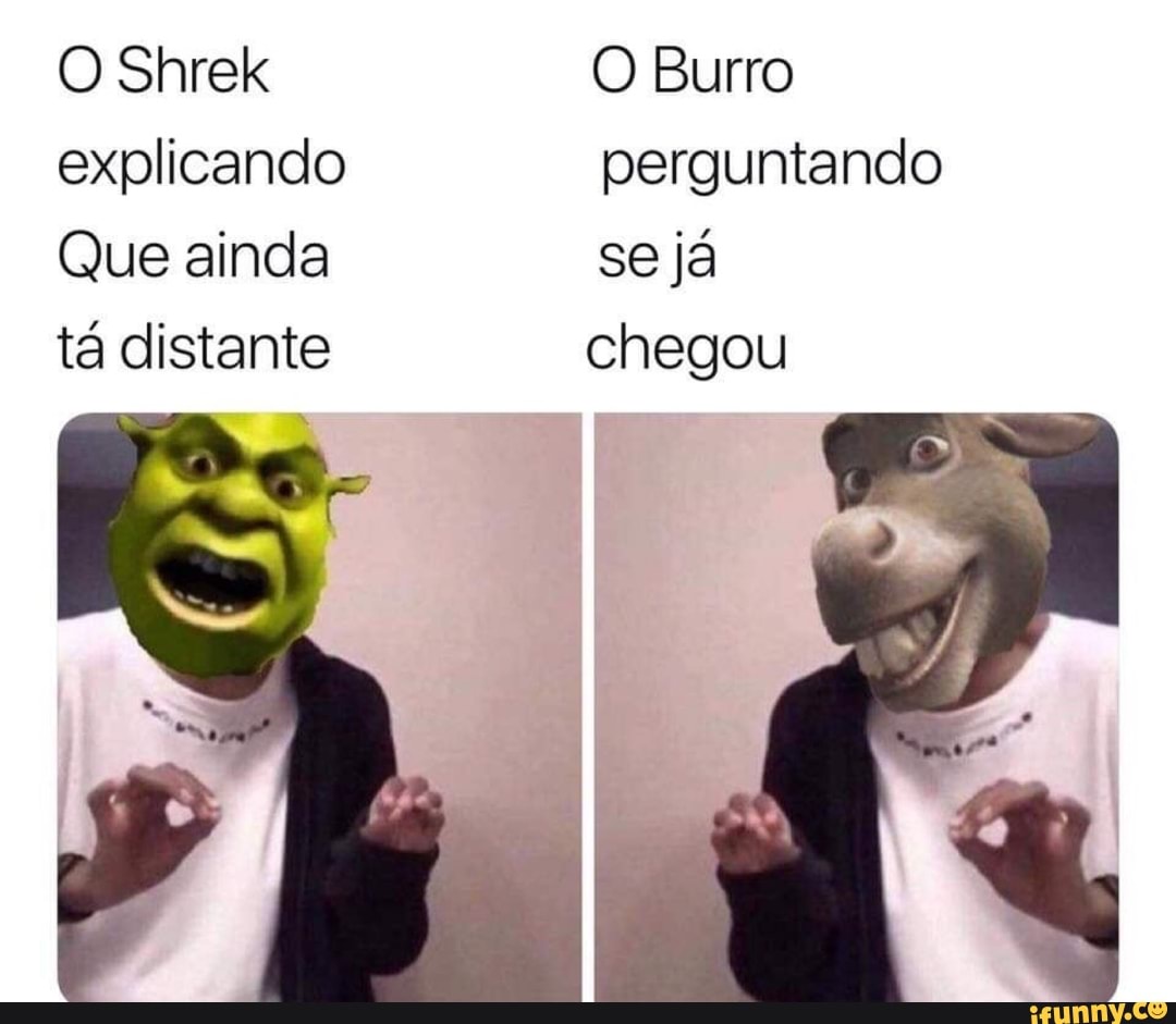 O Shrek O Burro explicando perguntando Que ainda se já tá distante chegou -  iFunny Brazil