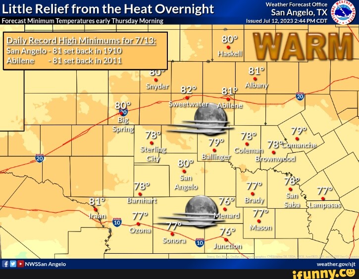 Weather Forecast Office Little Relief from the Heat Overnight San