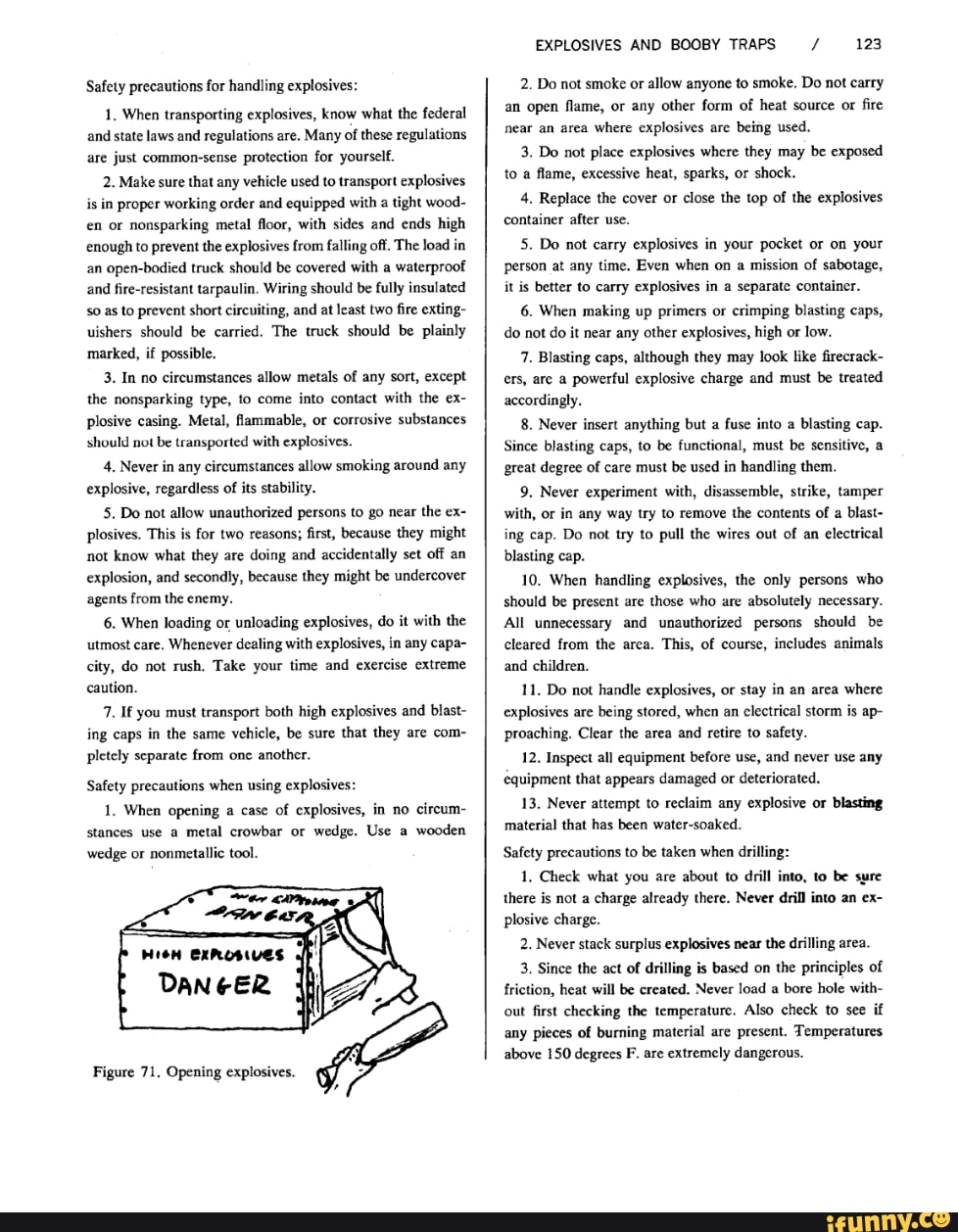 Safety precautions for handling explosiv 1, When transporting