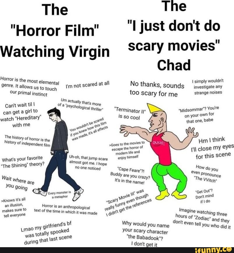 S is For VS. That thing scares me, Virgin vs. Chad