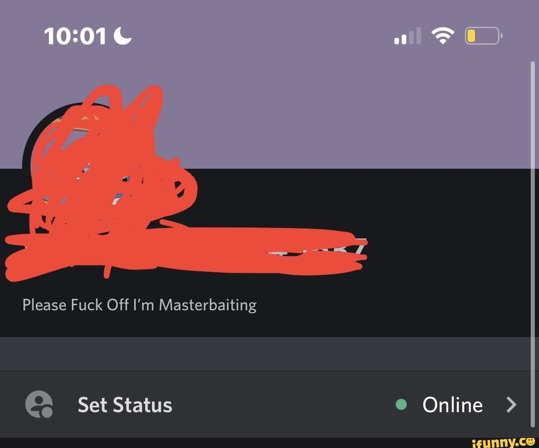 Please Fuck Off I'm Masterbaiting Set Status Online > - iFunny Brazil