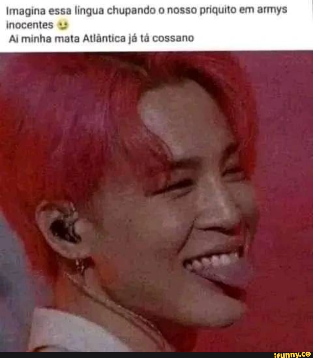 Imagina essa lingua chupando o nosso priquito em armys inocentes Ai minha  mata Atlântica já tá cossano - iFunny Brazil