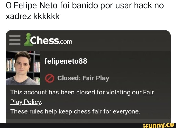 Felipe Neto é banido de plataforma de xadrez e diz que usou técnica ilegal