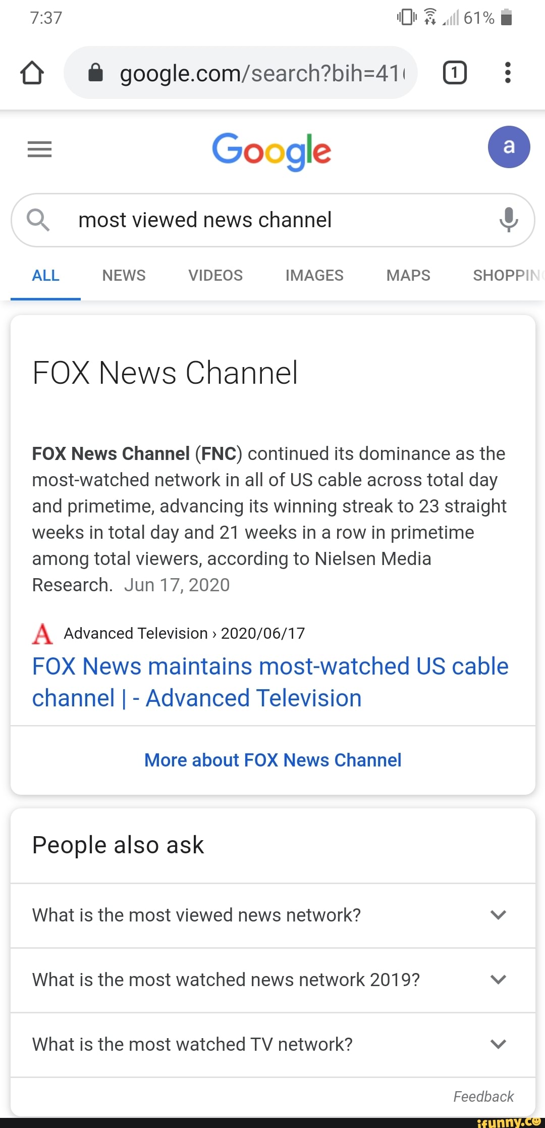 O. most viewed channel 4 ALL NEWS VIDEOS IMAGES MAPS SHOPP FOX News