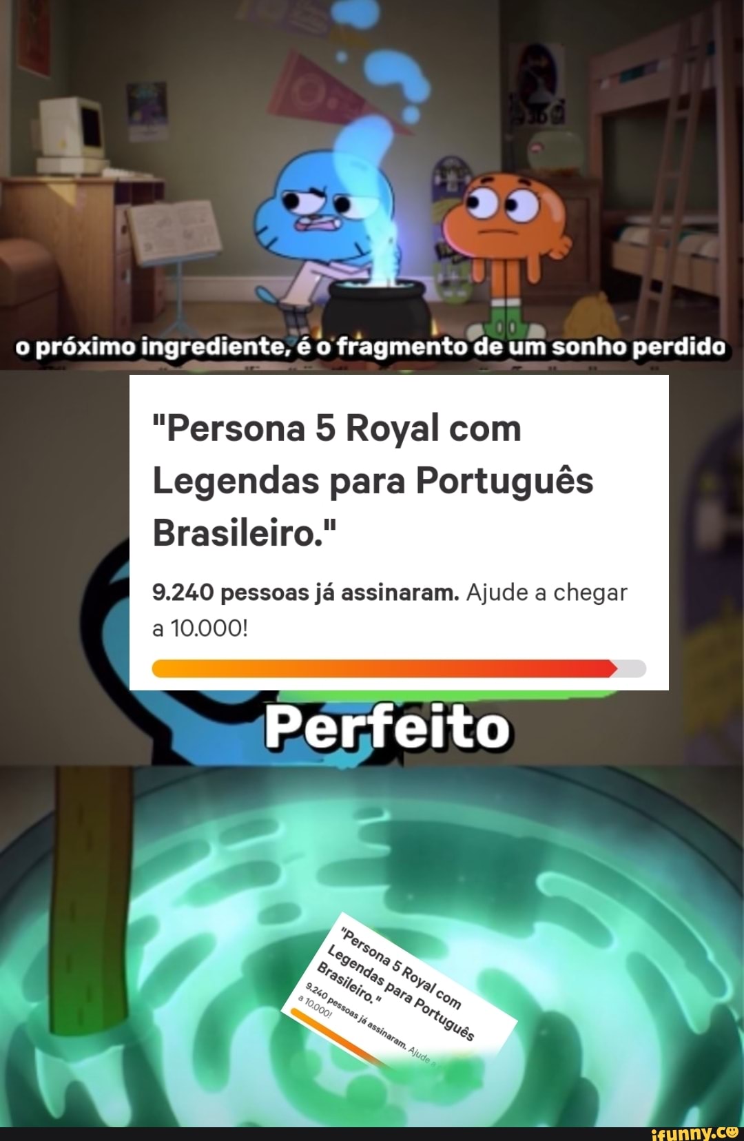 O próximo ingrediente, é fragmento de um sonho perdido Persona 5 Royal com  Legendas para Português Brasileiro. 9.240 pessoas já assinaram. Ajude a  chegar a 10.000! Perfeito - iFunny Brazil