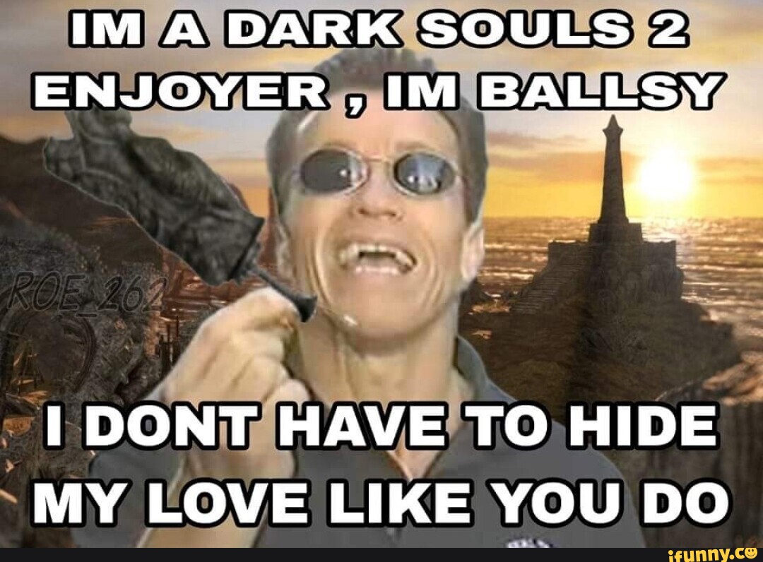 IM A DARK SOULS 2 ENJOYER , IM BALLSY I DONT HAVE TO HIDE MY LOVE LIKE