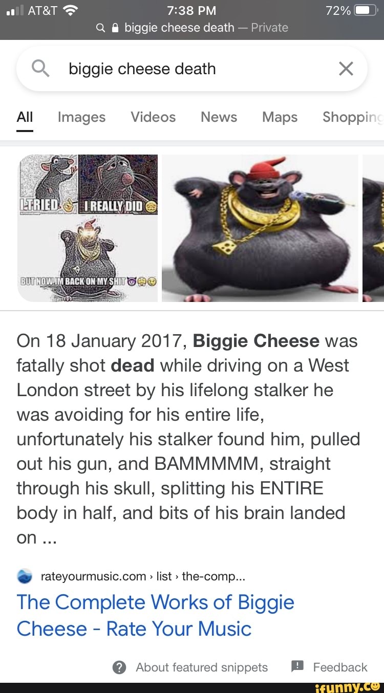 BIGGIE CHEESE KILLED IN DRIVE- BY - iFunny  Biggie cheese, Biggie cheese  meme, Biggie