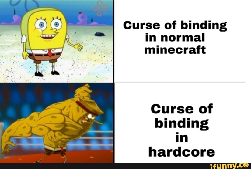 Curse of binding in normal minecraft Curse of binding in hardcore ...