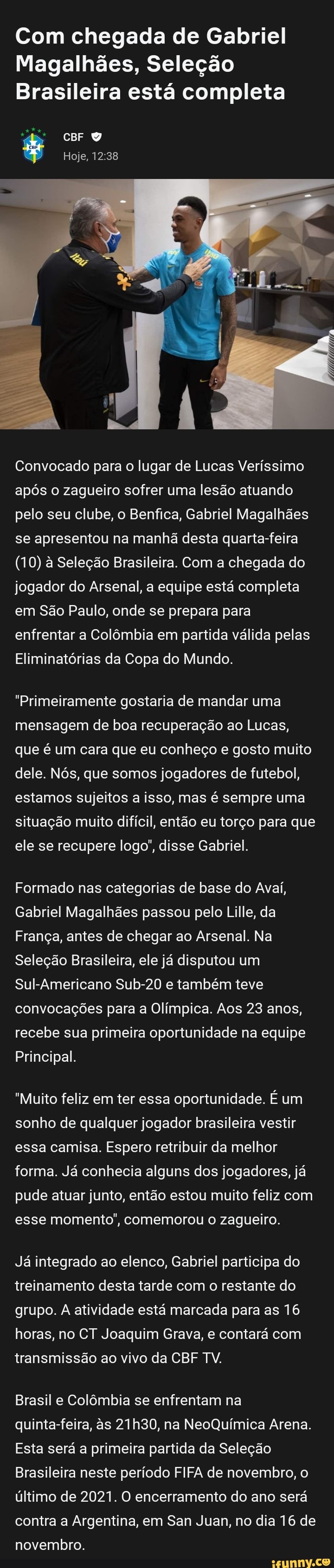 Seleção Brasileira está convocada para a Copa do Mundo FIFA Sub-20