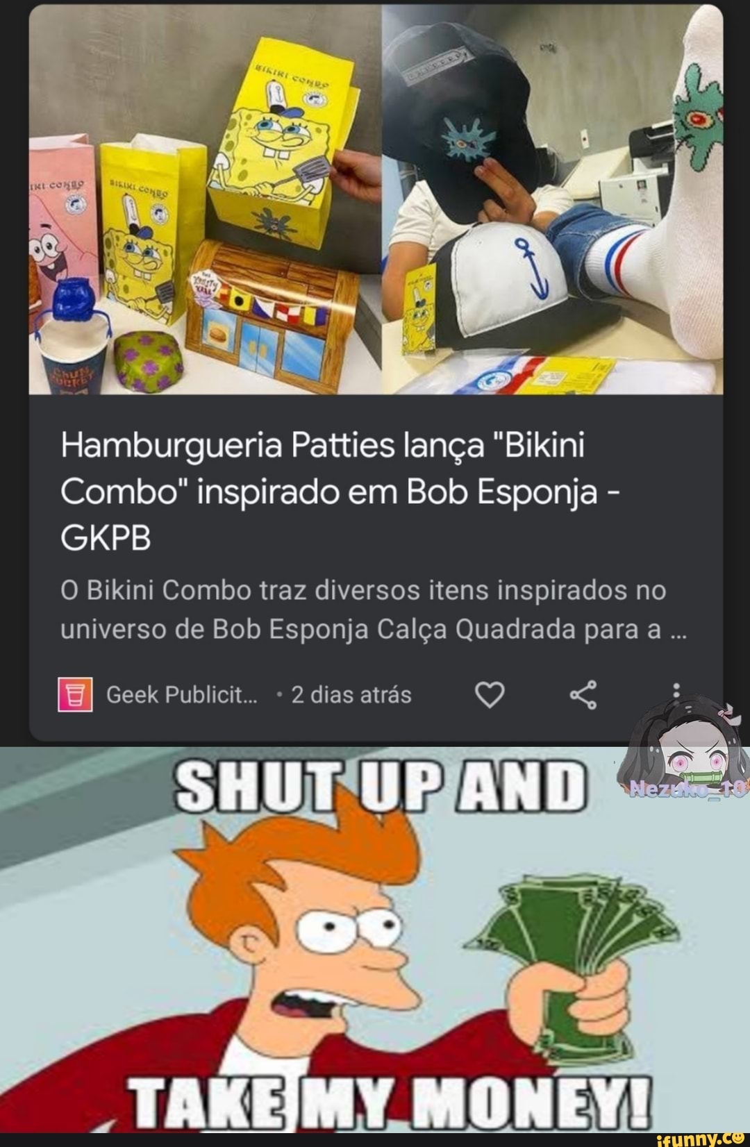 A ' Iloavea meme How I make it a crossover ow ongina Daring loday and  shitpost areviwe Thanks Krusty Krab _No this is Patrick - iFunny Brazil